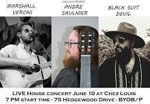 HOUSE CONCERT Andre Saulnier - Black Suit Devil - Marshall Veroni