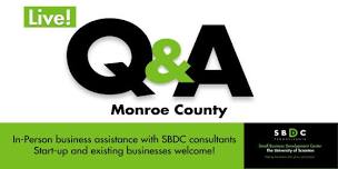 In-Person Drop-in Hours for Monroe County Business Owners and Entrepreneurs