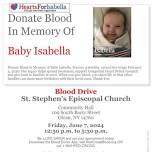   4th Isabella Memorial Blood Drive ❤️