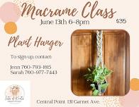 Macrame Class - Unique Plant Hanger