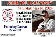 BBQ Dinner Fundraiser and Concert Featuring Darren Bessette