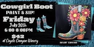 Cowgirl Boot Paint & Sip! (Prosser)