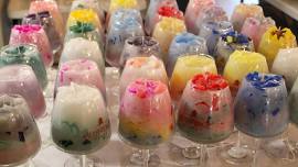 Rainbow Wine Glass Candle Making