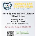 Nora Sparks Warren Library Blood Drive