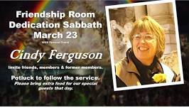 Friendship Room Dedication - Guest Speaker-Cindy Ferguson