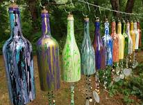 Paint pour wine bottle wine chime (Cambridge)