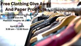 Free Clothing Give Away And Paper Products