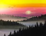 Paint Nite: Misty Mountain Sunrise