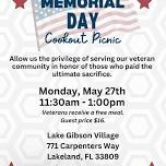 Lake Gibson Village's Memorial Day Barbecue Cookout