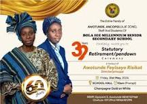 Statutory Retirement/Pendown Ceremony of Mrs. AWOTUNDE FEYISAYO RISIKAT