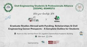 Graduate Studies Abroad with Funding , Scholarships & Civil Engineering Career Prospects