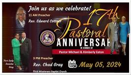 Pastor and Wife 17th Pastoral Anniversary