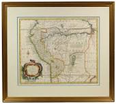 FRAMED 19TH C. POCKET MAP OF INDIANA