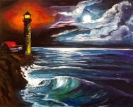 Bob Ross Lighthouse | Paint and Sip | White Cloud